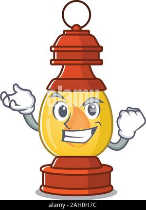 Felice fiducioso lanterna di successo cartoon di scorrimento stile carattere Illustrazione Vettoriale