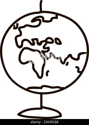 Illustrazione icona piatta del mondo in stile appartamento inchiostro cartoon pen icona illustrazione vettoriale illustrazione vettoriale per il web Illustrazione Vettoriale