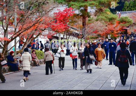 KYOTO, Giappone - 24 novembre 2016: la gente visita Eikando Zenrinji tempio di Kyoto, Giappone. Il Buddhismo Jodo tempio risale all'anno 853. Foto Stock