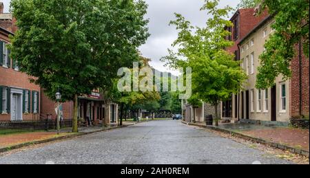 Un vuoto che la strada di harpers Ferry in West Virginia. Foto Stock