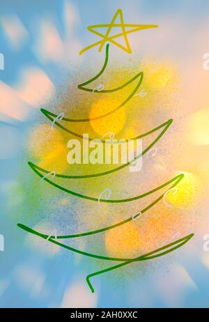 Albero di natale, disegno. Foto Stock