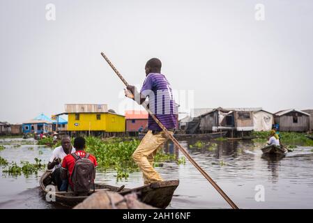 Il Benin, Gamvie, villaggio galleggiante Foto Stock