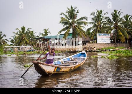 Il Benin, Gamvie, villaggio galleggiante Foto Stock