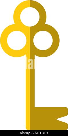 Il tasto icona Vettore, di tipo piatto isolato su sfondo bianco. Il simbolo del tasto, cassaforte, chiudere e aprire la chiave di casa e la relativa icona. Chiave dall'icona a forma di lucchetto. Informazioni Illustrazione Vettoriale