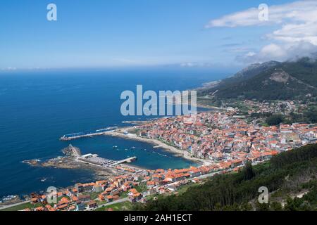 Vista del villaggio di una guardia. Piccola città costiera situata a nord-ovest della Spagna Foto Stock