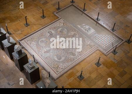 Mosaico di Sette Savi, Museo Nazionale, da Baalbek, 3° C. Annuncio, Beirut, Libano Foto Stock