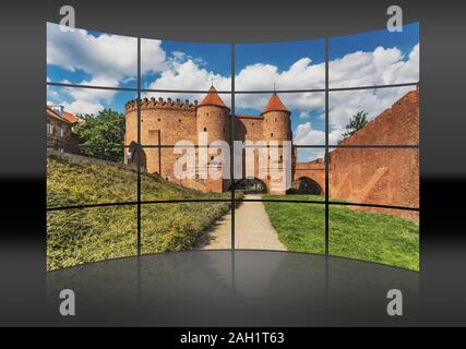 Il Barbican è stato costruito nel 1548 dalla fortezza veneziana architetto Giovanni Battista di Venezia (chiamato Venetus), Varsavia, Masovian, Polonia, Europa Foto Stock