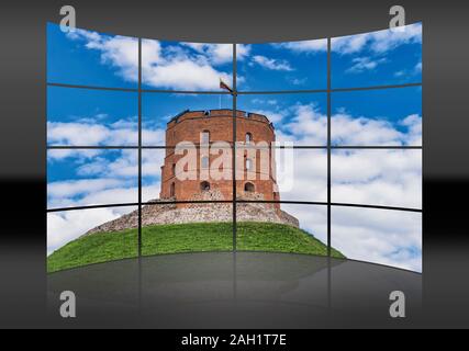 La Gediminas Tower è il punto di riferimento di Vilnius, Lituania, paesi baltici, Europa Foto Stock