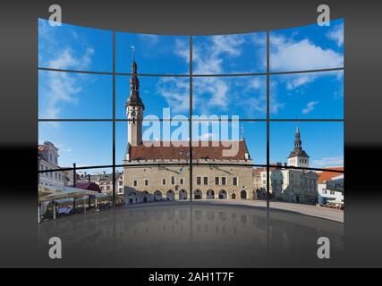 Il Tallinn town hall è situato nella città vecchia di Tallinn che appartiene al patrimonio mondiale dell'UNESCO, Tallinn, Estonia, paesi baltici, Europa Foto Stock