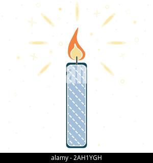 Bellissima Icona con colorati Merry Christmas Candle su sfondo scuro. Pensa che lo stile della linea. Design piatto. Illustrazione Vettoriale Illustrazione Vettoriale