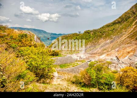 Miniera di zolfo a Mt.Owakudani, Hakone, Giappone. Foto Stock