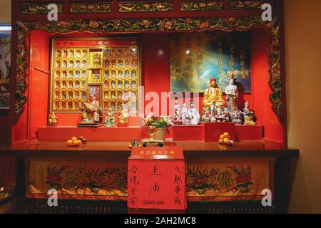 Kuala Lumpur, Malesia - 7 Novembre 2019: il tempio Cinese di Kuala Lumpur named Guan Di Tempio. Questo tempio è in Jalan Tun H S Lee street, Kuala Foto Stock