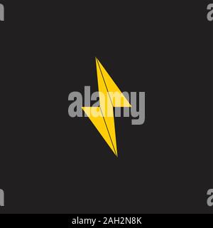 Semplice e geometrica thunder piana vettore logo Illustrazione Vettoriale