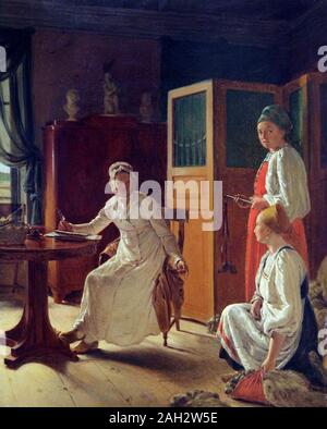 Mattina della signora del Manor 1823 da Alexei Venetsianov (Алексей Гаврилович Венецианов 1780-1847) pittore russo, Foto Stock