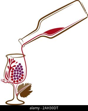 logo di vino fresco Foto Stock