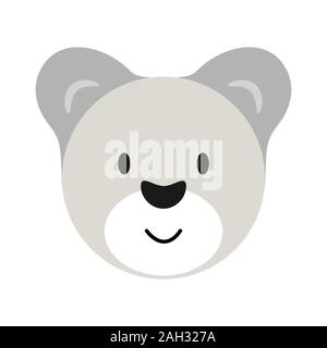 Modificabile orso di colore icona testa isolata su sfondo bianco in stile appartamento Illustrazione Vettoriale