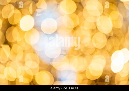 Giallo blured luci nella notte Foto Stock