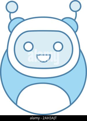 Chatbot icona di colore. Moderno robot. Talkbot. Helper online. Assistente virtuale. Il servizio digitale di supporto. Isolato illustrazione vettoriale Illustrazione Vettoriale