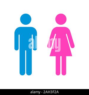 L uomo e la donna icona vettore piana stock illustrazione, isolato segno colorato. EPS 10 Illustrazione Vettoriale