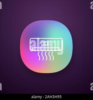 Il condizionatore d'aria icona app. UI/UX interfaccia utente. Aria condizionata. Web o applicazione mobile. Vettore illustrazione isolato Illustrazione Vettoriale