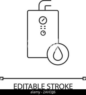 Gas riscaldatore acqua icona lineare. Il riscaldamento dell'acqua. Linea  sottile illustrazione. Home caldaia. Simbolo di contorno. Il vettore  isolato schizzo. Corsa modificabile Immagine e Vettoriale - Alamy