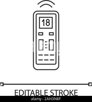 Il condizionatore d'aria di controllo remoto icona lineare. Simbolo di contorno. Il vettore isolato schizzo. Corsa modificabile Illustrazione Vettoriale