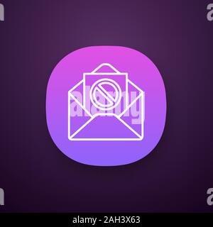 L'azione di protesta di notifica di posta elettronica icona app. Sociale, movimento politico targeted mailing. Invio di lettera di protesta con i dettagli dell'evento. Remonstration lett Illustrazione Vettoriale