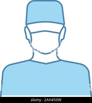 Un chirurgo plastico icona di colore. Medico, il terapista, medico di medicina generale. Operatore sanitario. Dentista. Isolato illustrazione vettoriale Illustrazione Vettoriale