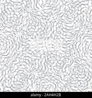 Senza giunture di classe astratta doodle cloud pattern con dipinti a mano nera irregolare line art swirl nel movimento ondoso. Grafica e design moderno per scrapbooking, stazionaria, moda e design di confezionamento. Illustrazione Vettoriale