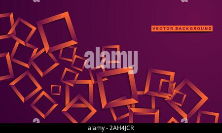 Vettore di astratta di forme geometriche. 3D square line sfondo. Illustrazione Vettoriale per la carta da parati, Banner, sfondo, scheda, landing page , etc Illustrazione Vettoriale