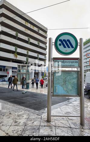 Metaxourgeio metro station, stazione della metropolitana Foto Stock