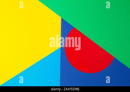 Abstract forma geometrica giallo, blu, rosso e verde del colore di sfondo della carta Foto Stock