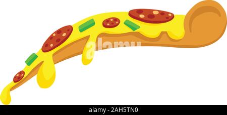 Illustrazione Vettoriale di cartoni per pizza con salsiccia per pizza e condimenti Illustrazione Vettoriale