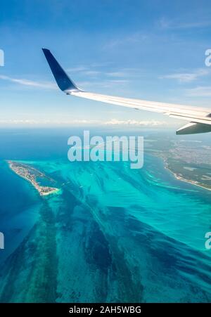 Vista aerea dalla costa dei Caraibi Foto Stock