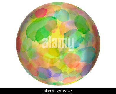 Acquerello pennellate sfondo in verde, giallo e arancione. Sfondo del sito Web, il modello di progettazione o di sfondo su sfondo bianco. Abstrac digitale Foto Stock