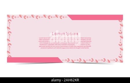 Modello di pagina di intestazione con colore rosa Illustrazione Vettoriale