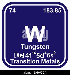 Tungsteno Tavola periodica degli elementi illustrazione vettoriale eps 10 Illustrazione Vettoriale