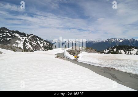 Mt. Rainier vista dal lago Reflection Foto Stock