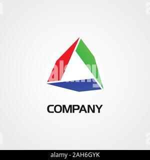 Logo triangolo concetto, abbigliamento, Automotive, moderna azienda Logo Design Template, tre elemento, organizzazione, movimento, l'umanità, vettoriale EPS 10 Illustrazione Vettoriale