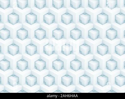 Abstract poligonale blu 3D seamless pattern geometrico - struttura di scatola sfondo Foto Stock