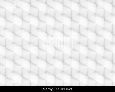 Abstract poligonale bianco 3D seamless pattern - sfaccettatura struttura geometrica sfondo Foto Stock