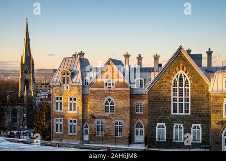 Abitazioni storiche vicino la Citadelle, Old Quebec City, in Canada Foto Stock