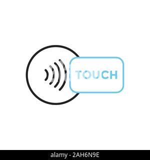 La tecnologia NFC touch pagamento vettore Icona di contorno. Illustrazione Vettoriale