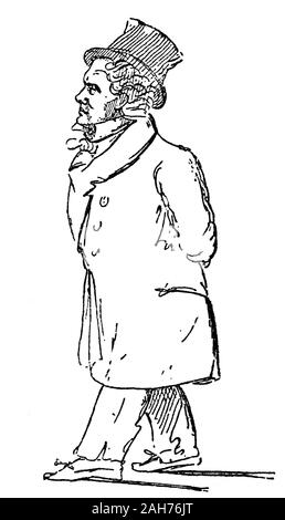 La caricatura di J. P. Lyser, Beethoven a Vienna, Ludwig van Beethoven, 1770 -1827, del compositore tedesco Foto Stock