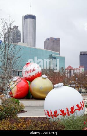 ATLANTA, GA, Stati Uniti d'America - Dicembre 04: Il Mondo di Coca Cola a Pemberton posto è un museo dedicato alla storia di Coca-Cola, una famosa in tutto il mondo di soft drink Foto Stock