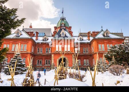 Sapporo, Giappone presso l'ex Hokkaido uffici governativi durante l'inverno. Foto Stock