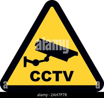 Giallo e nero segno TVCC Illustrazione Vettoriale