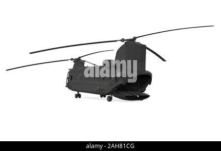 Elicottero militare isolato Foto Stock