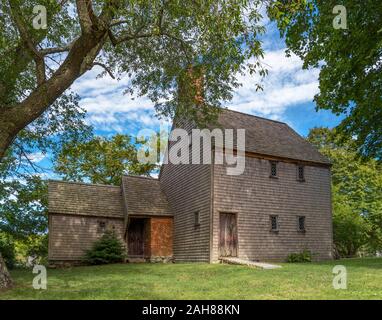 Hoxie House , costruito c.1675, è una delle più antiche case a Cape Cod, Sandwich, Cape Cod, Massachusetts, STATI UNITI D'AMERICA Foto Stock