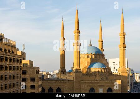 Mohammad al Amin moschea di La Piazza dei Martiri, Beirut Central District, Libano Foto Stock